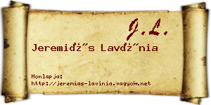 Jeremiás Lavínia névjegykártya